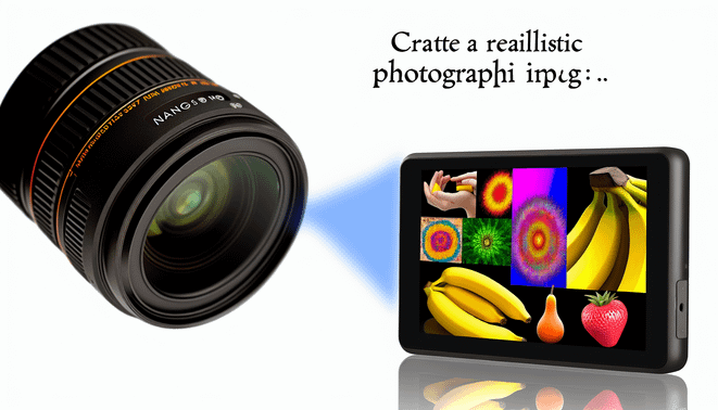 alt_text: A sleek Nano Banana Pro device showcased with vibrant visuals of health, art, and science applications.